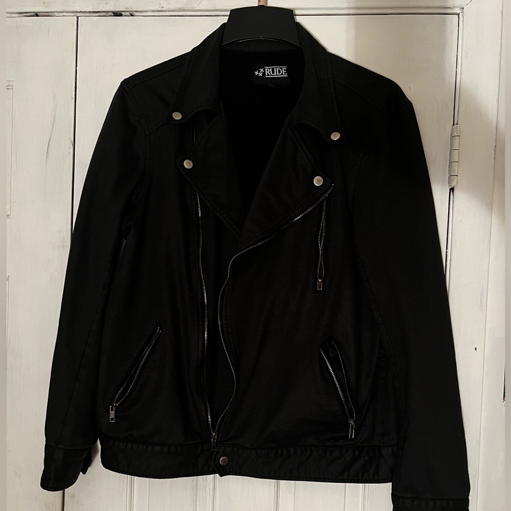 Very black bikers lightweight jacket
